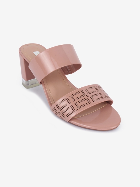

LYN Pink PU Block Sandals