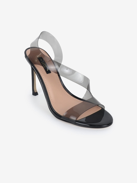 

LYN Black PU Stiletto Sandals