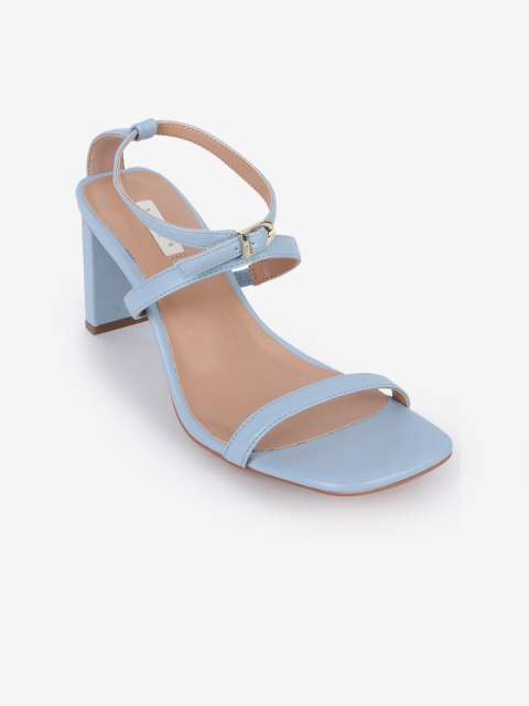 

LYN Women Blue PU Block Heeled Boots