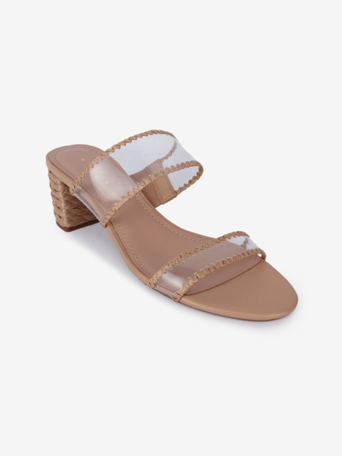 

LYN Beige PU Block Sandals