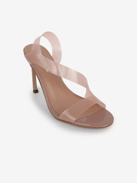 

LYN Beige & Transparent PU Block Heeled Boots