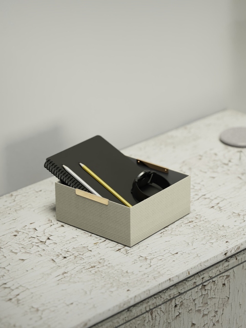 

IndieGood Brown Striped Square Box Organiser - Medium