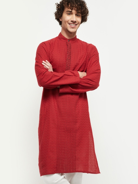 

max Men Maroon Thread Work Kurta