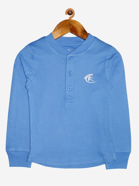 

KiddoPanti Kids Blue Henley Neck T-shirt