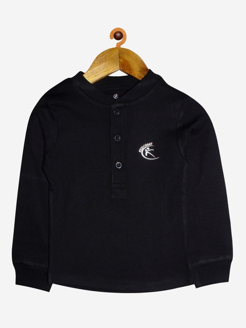 

KiddoPanti Unisex Kids Black Applique T-shirt