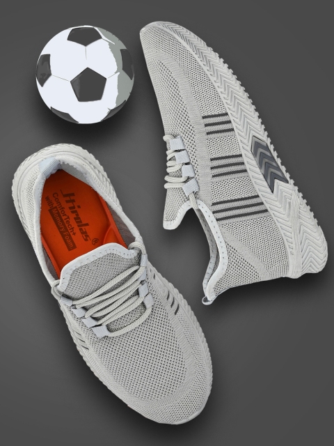

HIROLAS Men Grey Mesh Walking Shoes