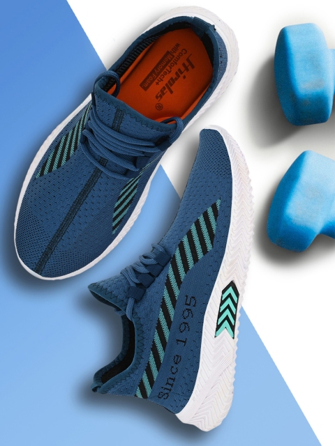 

HIROLAS Men Blue Mesh Walking Shoes
