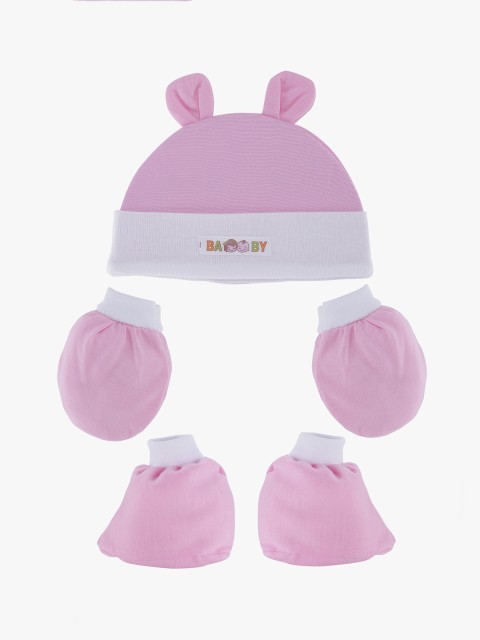 

POKORY Infants Pink Pack of 3 Pure Cotton Apparel Set