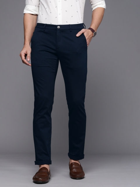 

Allen Solly Men Navy Blue Slim Fit Trousers
