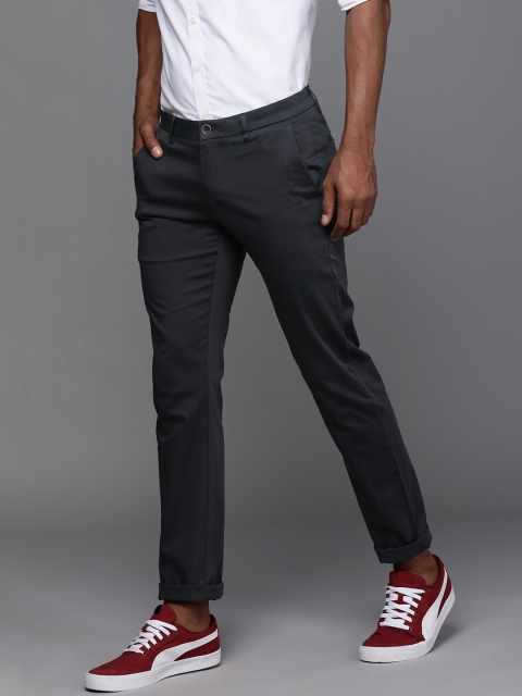 

Allen Solly Men Grey Soid Slim Fit Regular Trousers