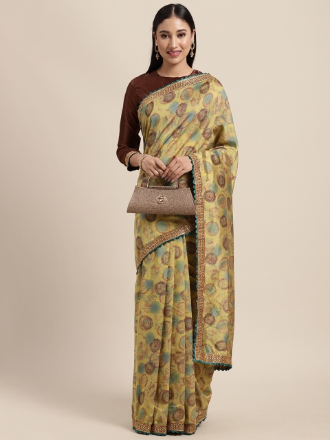 

Tikhi Imli Multicoloured Scalloped Border Saree, Multi