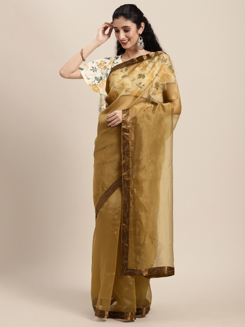 

Tikhi Imli Brown Embellished Organza Saree