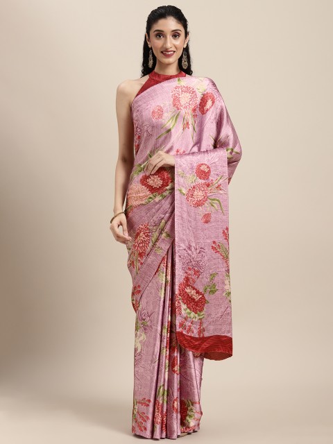 

Tikhi Imli Lavender & Red Floral Saree