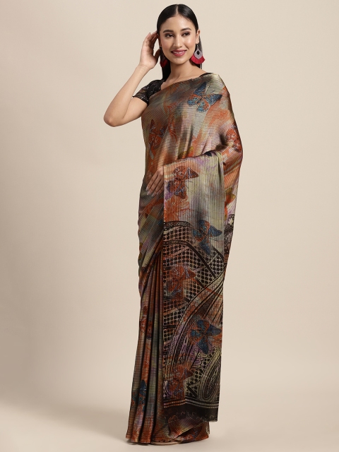 

Tikhi Imli Multicoloured Printed Polyester Saree, Multi