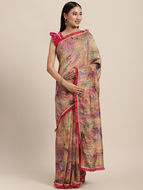 

Tikhi Imli Multicoloured TassleLlace Saree, Multi