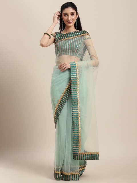 

Tikhi Imli Blue Brocade Lace Net Saree