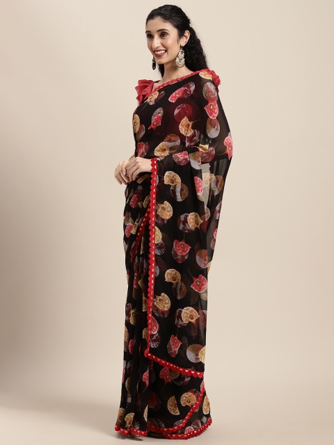 

Tikhi Imli Black Floral Printed Saree