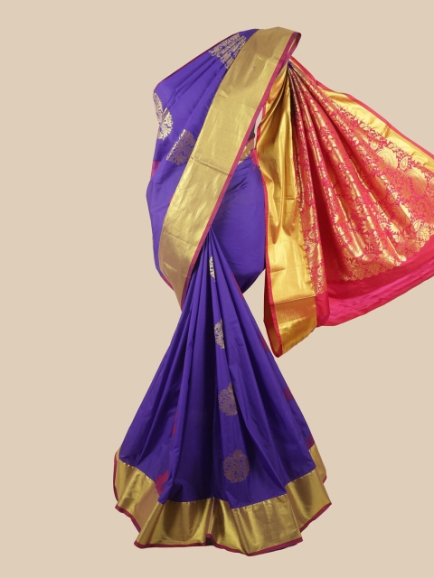 

Pothys Violet & Magenta Ethnic Motifs Zari Art Silk Saree