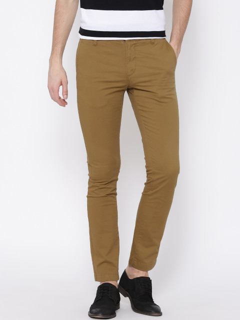 

U.S. Polo Assn. Men Khaki Solid Slim Fit Chinos
