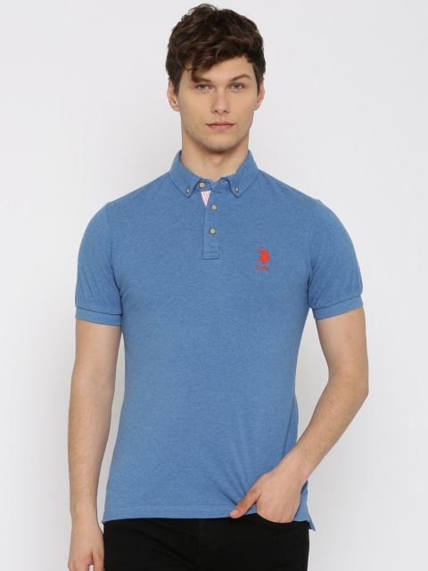 

U.S. Polo Assn. Men Blue Solid T-shirt