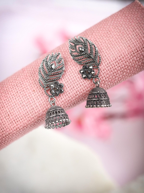 

Priyaasi Silver-Toned Contemporary Jhumkas Earrings