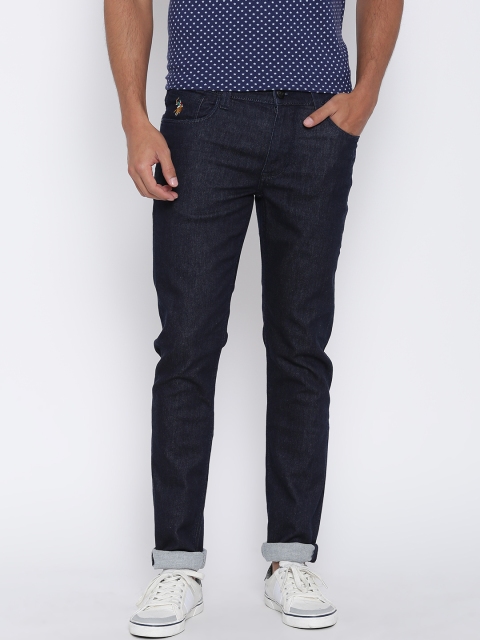 

U.S. Polo Assn. Men Navy Slim Fit Mid Rise Clean Look Jeans, Navy blue