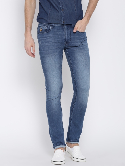 

U.S. Polo Assn. Denim Co. Men Blue Skinny Fit Low Distress Stretchable Jeans