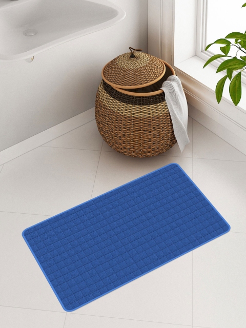 

swiss republic Blue Checked 1000 GSM Bath Rug