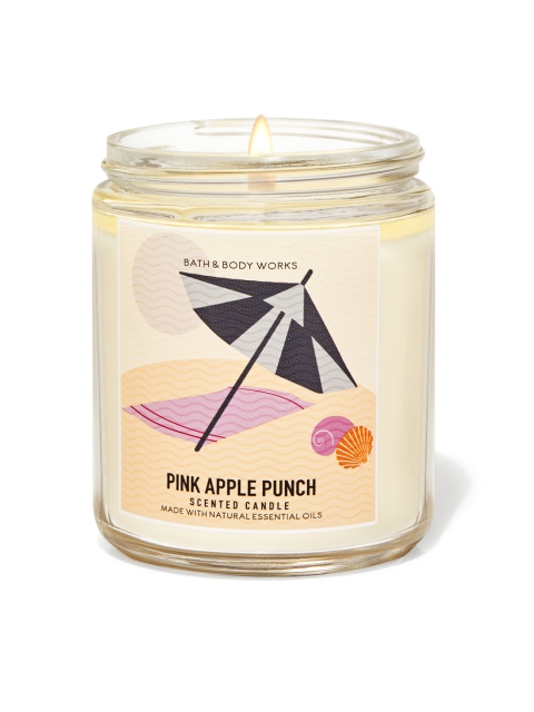 

Bath & Body Works Pink Apple Punch Single Wick Candle, Yellow