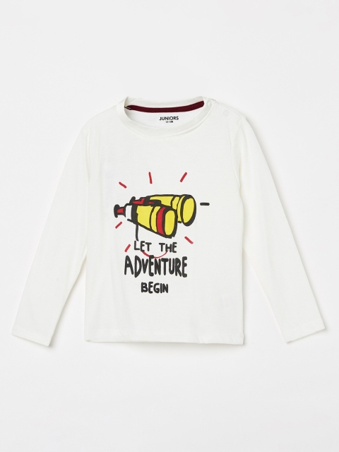 

Juniors by Lifestyle Boys White Printed T-shirt