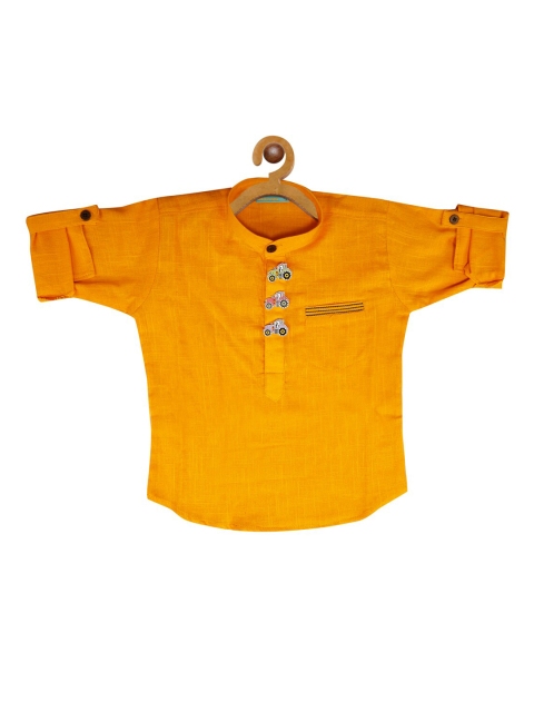 

LIL PITAARA Boys Yellow Opaque Casual Shirt