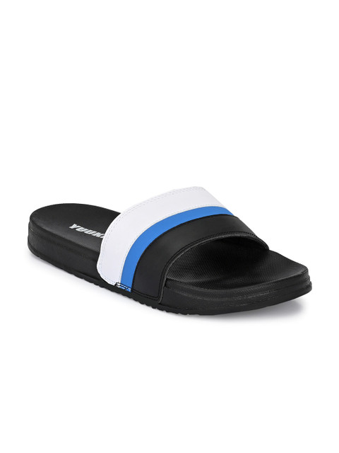

Yuuki Men Black & Blue Striped Sliders