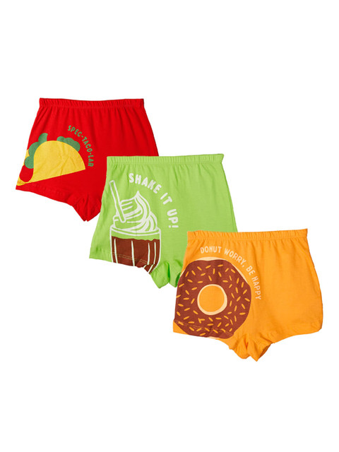 

You Got Plan B Pack of 3 Girls Printed Cotton Shorts, Red