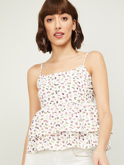 

Ginger by Lifestyle Women White Smocked Top