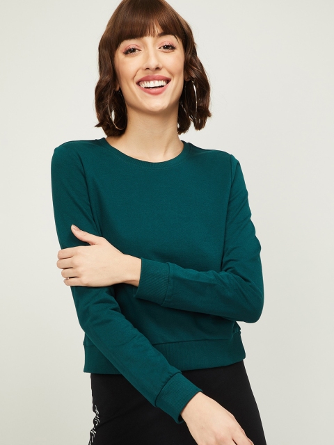 

Ginger by Lifestyle Women Green Cotton Sweatshirt