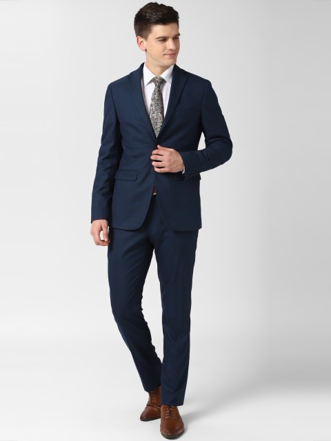 

Peter England Elite Men Navy Blue Solid Slim-Fit Single-Breasted Formal Suit