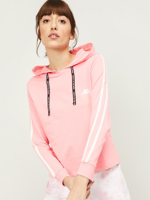 

Kappa Women Pink Solid Hooded Sweatshirt