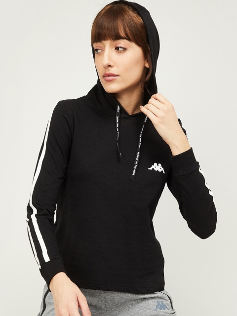 

Kappa Women Black Hooded Sweatshirt