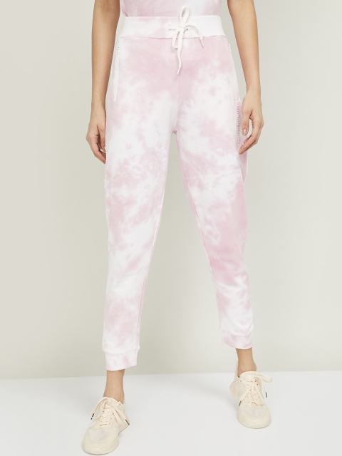

Kappa Women Pink & White Tie & Dye Printed Cotton Joggers