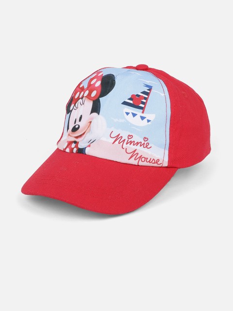 

Kids Ville Girls Red & White Minnie Printed Baseball Cap