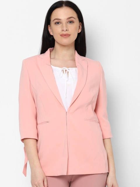 

Allen Solly Woman Pink Solid Single-Breasted Formal Blazer