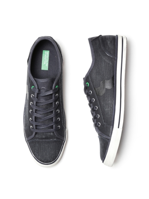 

United Colors of Benetton Men Navy Woven Sneakers, Navy blue