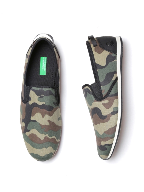

United Colors of Benetton Men Green Slip-On Sneakers
