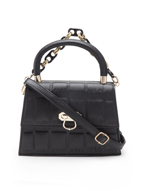 

MIO Borsa Black Textured Structured Handheld Bag