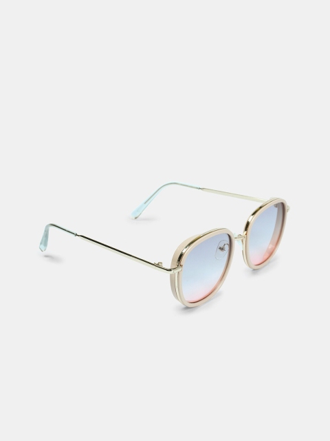

DukieKooky Unisex Kids Blue Lens & Gold-Toned UV Protected Square Sunglasses 900308