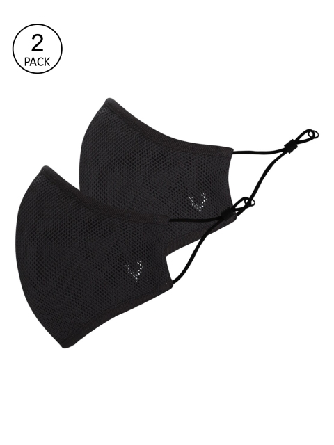 

Allen Solly Women Pack Of 2 Black Solid 7-Ply Pure Cotton Protective Outdoor Masks