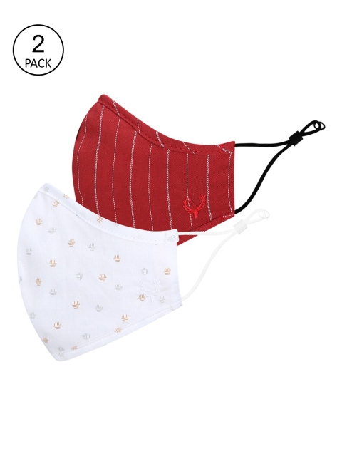 

Allen Solly Women Pack Of 2 Red & White 3-Ply Reusable Pure Cotton Protective Outdoor Masks