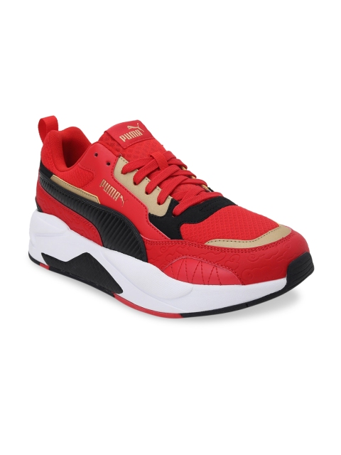 

Puma Unisex Red & Golden Colourblocked X-Ray Square Celestial Sneakers