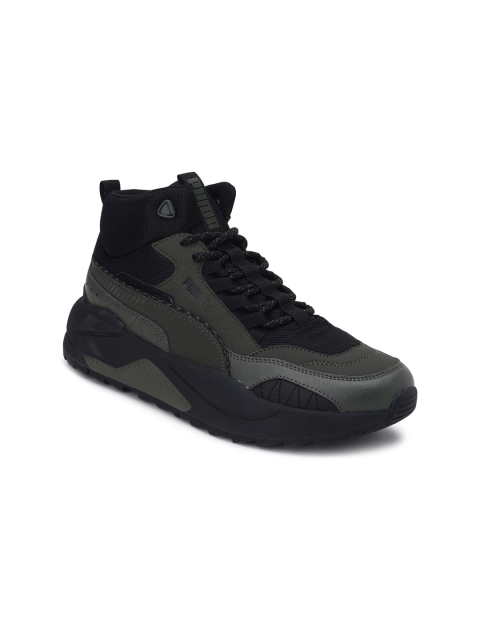 

Puma Unisex Olive Green & Black Textured X-Ray 2 Square Mid Winterized Sneakers