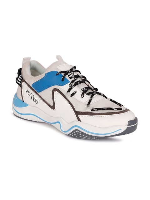 

Woakers Men Off White Colourblocked Sneakers